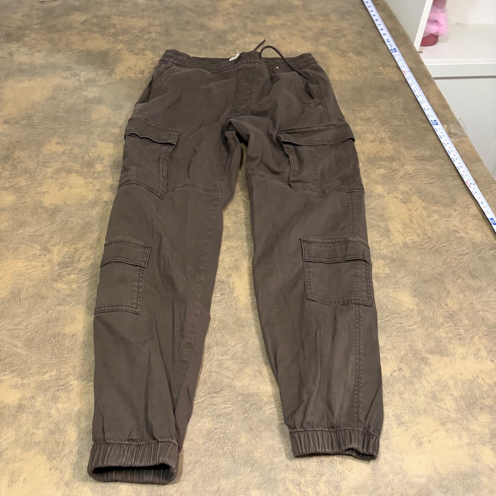 Hollister Jogger Pants Mens Medium Brown Slim Fit Cargo Twill Drawstring 1967